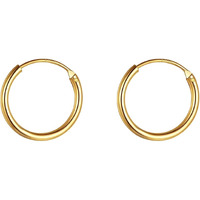 HIGHSPARK 925 Silver Hoop Earrings in Gold Finish | 92.5 Sterling Silver Round Classic Endless Hoops Sizes 10mm to 40mm | Lovely Gift for Men Women Boys & Girls - Gold 14mm