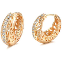 Shining Diva Fashion 18k Rose Gold Plated Latest Fancy Stylish Copper Zircon Bali Earrings for Women and Girls (12844er)