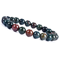 Young & Forever Gift Certified Reiki Crystal Semi Precious Gemstone Bloodstone Bracelet for Powerhouse Personality Energy Healing Stone Stretch Bracelet for Men and Women