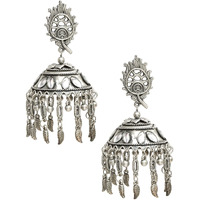 YouBella Jewellery Celebrity Inspired Oxidised Silver Big Size Jhumki Earrings for Girls and Women (Style 5)