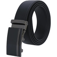 Labnoft Men's Auto Lock Pu Leather Belt (Belt-012-Sg-Black, Black)