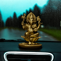 Ganpati Bappa on Lotus - Car dashboard