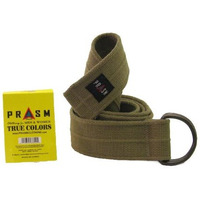 Prasm Mens Womens D-ring Canvas Solid Color Web Belt (Light Green, A: 45" Length)