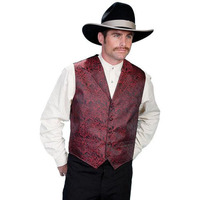 Scully Vest Mens Manly Quality Dragon Pattern Button 5X Red RW145XX