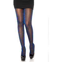 Leg Avenue 7130-04222 Lurex Shimmer Tights, O/S, Blk/Royal