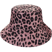 Sunday88 Womens Leopard Wide Brim Sun Hats UPF50 UV Packable Beach Hat Summer Bucket Cap for Travel Pink