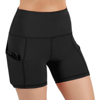 JupiterGear Jolie High-Waisted Athletic Sports Shorts for Women with Hip Pockets Black