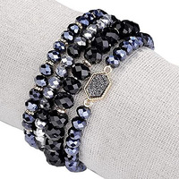 Arm Candy Natural Stone And Glass Crystal Bracelets, SWEET CHAMPAGNE