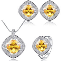 Festive Fashion 4pc Princess Signature Jewelry Set, ROSY QUARTZ