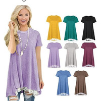 Vista Shops Sea Waves Tunic In 8 Colors Basic Black