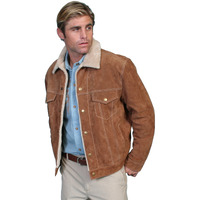 Scully Men's Sherpa Lined Boar Suede Jacket Brown US