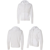 Bella + Canvas Unisex Poly-Cotton Fleece Full-Zip Hoodie (White) (2X)