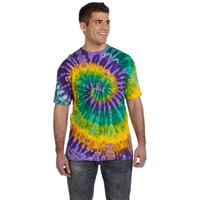 Tie Dyes Men's Tie Dyed Performance T-Shirt H1000 Spiral-mardi gras-small