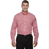 Devon & Jones Men's Crown Woven Collection Gingham Check S RED