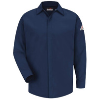 Bulwark Concealed-Gripper Pocketless Work Shirt Long Sizes MT Navy