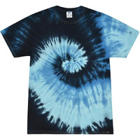 Colortone 100% Cotton Reactive Tie Dye T-Shirt for Women and Men, 4X, Blue Ocean