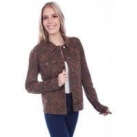 Scully Avery Leopard Print Denim Jacket Brown MD