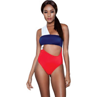 Be Wicked 1973 Kennedy Swimsuit, Red/White/Blue, Medium