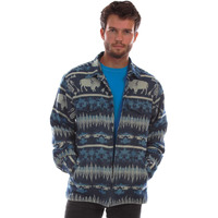 Scully Men's Buffalo Southwestern Stripe Print Flannel Shacket Blue Medium