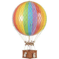 Authentic Models, Jules Verne Air Balloon, Hanging Home Decor - 27.6 Inch Height, Historic Hot Air Balloon Model for Home Decor, Detailed Vintage Decorations to Hang from Ceiling - Rainbow