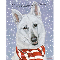 Pipsqueak Productions C700 White Shepherd Christmas Boxed Cards - Pack of 10