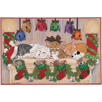 Pipsqueak Productions C452 Mantelpieces Cat Christmas Boxed Cards - Pack of 10