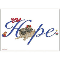 Pipsqueak Productions C580 Pug Hope Christmas Boxed Cards - Pack of 10