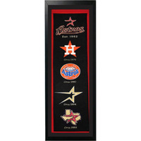 Encore Houston Astros Logo History Felt Banner - 14 x 37 Framed