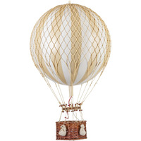 Authentic Models, Royal Aero Air Balloon, Hanging Home Decor - 22 Inch Height, Historic Hot Air Balloon Model for Home Decor, Detailed Vintage Decorations to Hang from Ceiling - White/Ivory