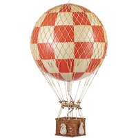 Authentic Models, Royal Aero Air Balloon, Hanging Home Decor - 22 Inch Height, Historic Hot Air Balloon Model for Home Decor, Detailed Vintage Decorations to Hang from Ceiling - Check Red