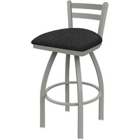 411 Jackie 25" Low Back Swivel Counter Stool with Anodized Nickel Finish and Graph Anchor Seat