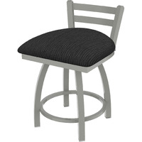 411 Jackie 18" Low Back Swivel Vanity Stool with Anodized Nickel Finish and Graph Coal Seat