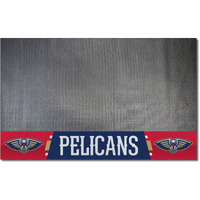 FANMATS 14213 New Orleans Pelicans Vinyl Grill Mat - 26in. x 42in. - Deck Patio Protective Mat | Oil, flame, and UV resistant