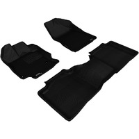 3D MAXpider Complete Set Custom Fit All-Weather Floor Mat for Select Toyota Venza Models - Kagu Rubber (Black)