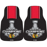 Chicago Blackhawks 2015 NHL Stanley Cup Champions 2-Piece Printed Carpet Car Mats (18x27)