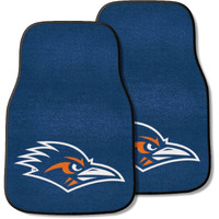 FANMATS 28121 UTSA Roadrunners Front 2-Piece Team Logo Carpet Car Mat Set, Front Row Automotive Floor Mats, Non-Slip Backing, Team Colors