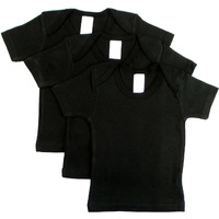 Black Short Sleeve Lap Shirt (Pack of 3)