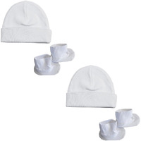 Cap & Bootie Set - White (Pack of 2)