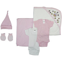 Bambini Newborn Baby Girl 6 Pc Layette Set