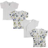 bambini White Side Snap Short Sleeve Shirt - 4 Pack