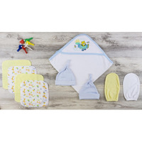 bambini Hooded Towel, Hats and Wash Cloths - Newborn White