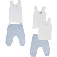 Bambini CS-0490S Infant Tank Tops & Joggers Blue & Blue - Small - 5 per Pack