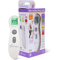 Dreambaby No Contact Digital Forehead Thermometer, Baby Thermometer, Infrared Thermometer, Memory Storage, Fever Alerts, Includes Batteries, Baby Essentials, No Touch Thermometer for Adults and Kids