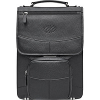 MacCase Premium Leather Vertical Briefcase - Black