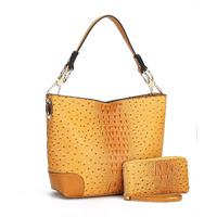 MKF Set Hobo Bag for Women & Wristlet Wallet  PU Leather Designer Handbag Purse  Shoulder Strap Lady Fashion, Mustard