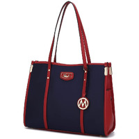 MKF Collection by Mia K. MKF-X711NV-WN Kindred Oversize Tote Bag, Navy-Wine