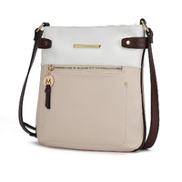 MKF Collection by Mia K. MKF-X696IV-BR Camilla Crossbody Bag44 Ivory & Brown