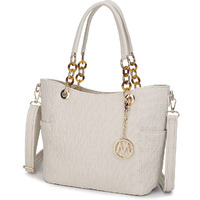 MKF Collection by Mia K. MKF-SKC-PU7737BG Rylee Tote Bag Beige