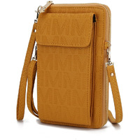 MKF Collection by Mia K MKF-PU7791MS Caddy Phone Wallet Crossbody Bag, Mustard