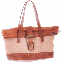 Scully Women's Canvas Leather Handbag - B364-TAN One Size